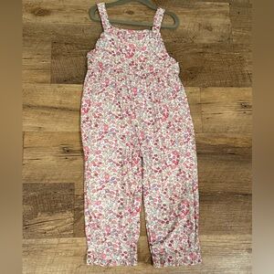Little English Ruffled Overalls Floral Size 4T